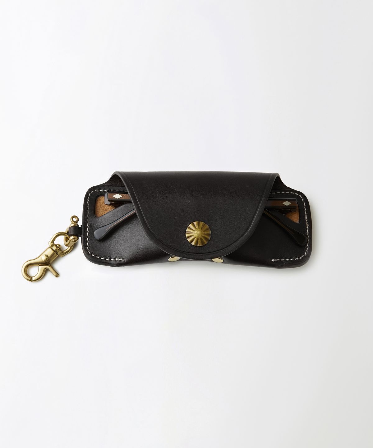아웃스탠딩(OUTSTANDING) LEATHER GLASSES KEYRING CASE_BLACK