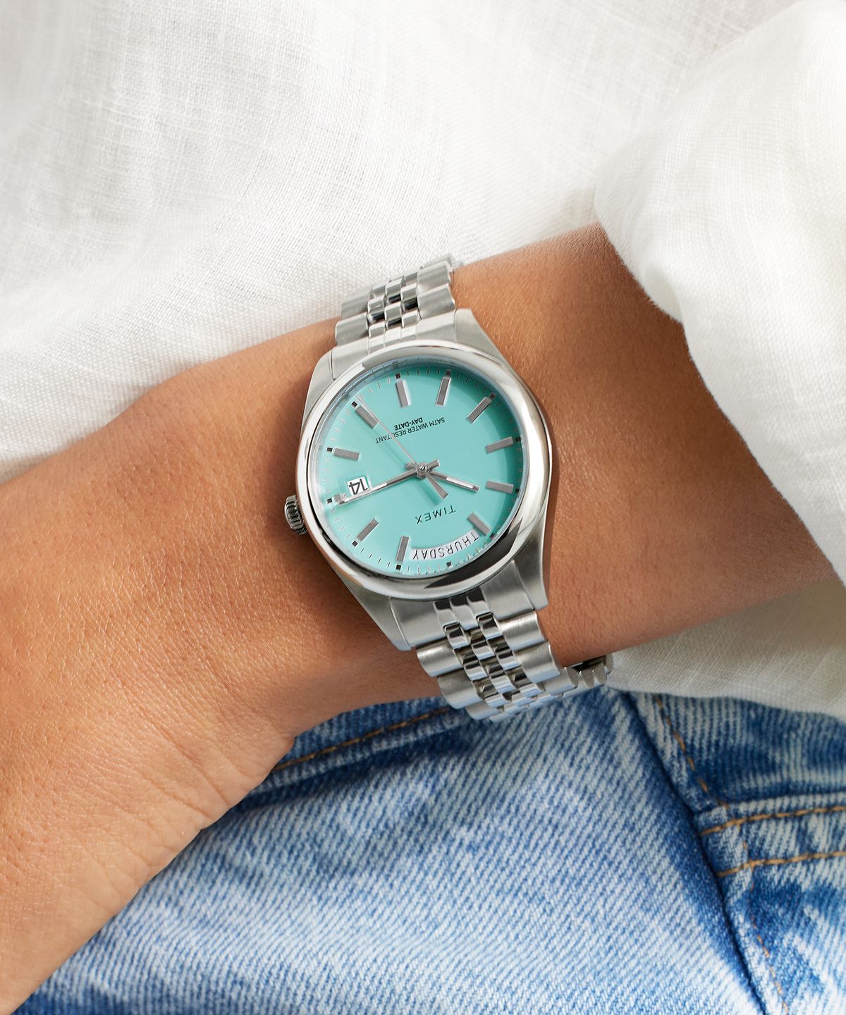 타이맥스(TIMEX) 레거시 데이데이트 브레이슬릿 손목시계 36mm