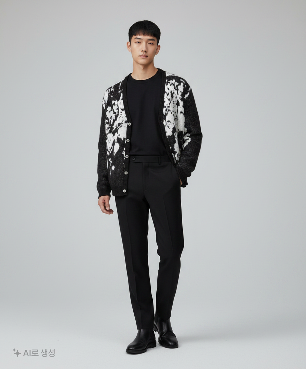 노매뉴얼(NOMANUAL) PPS HAIRY CARDIGAN - BLACK L