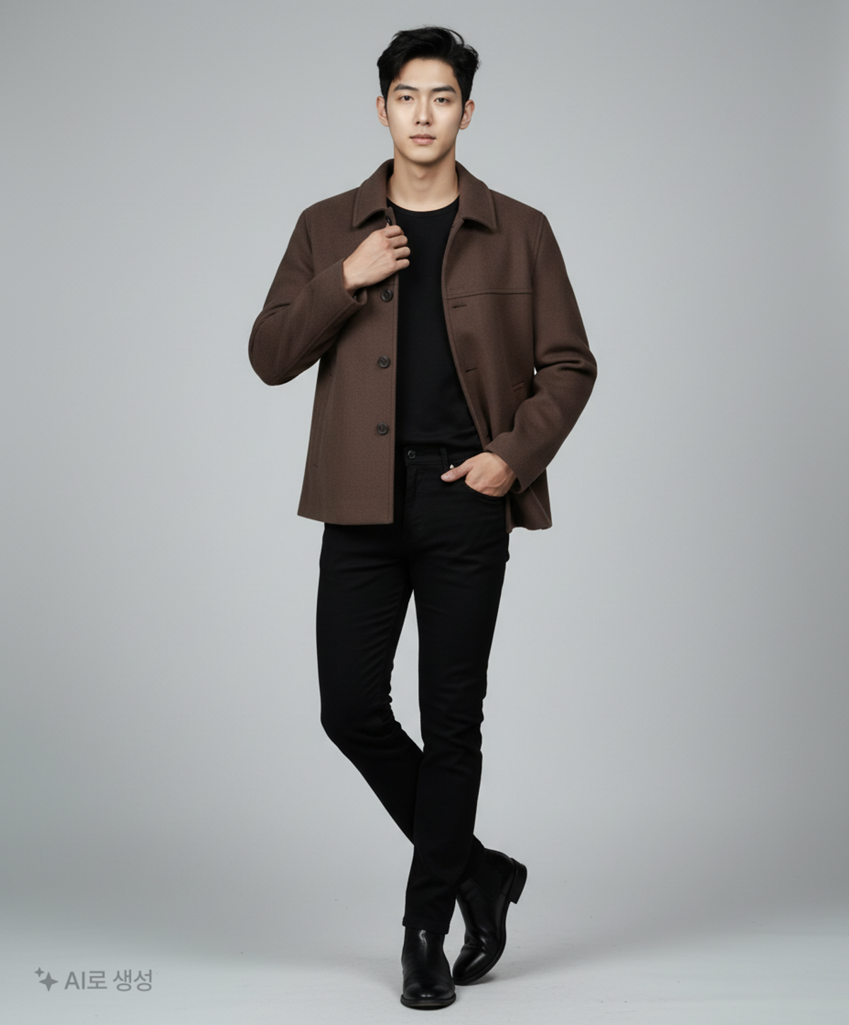 무신사 스탠다드(MUSINSA STANDARD) 울 블렌드 오버사이즈 카코트 [건메탈] M
