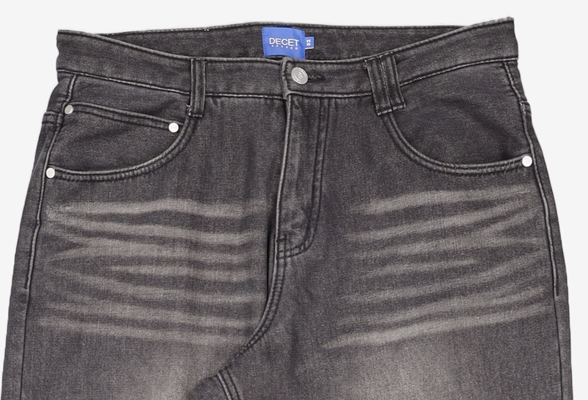 데케트(DECET) Mid Rise Wide Jeans DCPT027BlackCenter 32