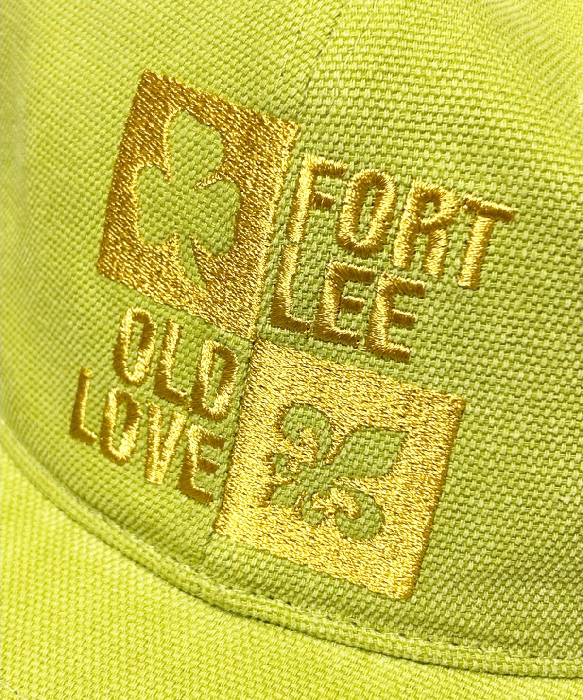 포트 리 파일즈(FORTLEEFILES) 체크 로고 6패널 캡(라임)