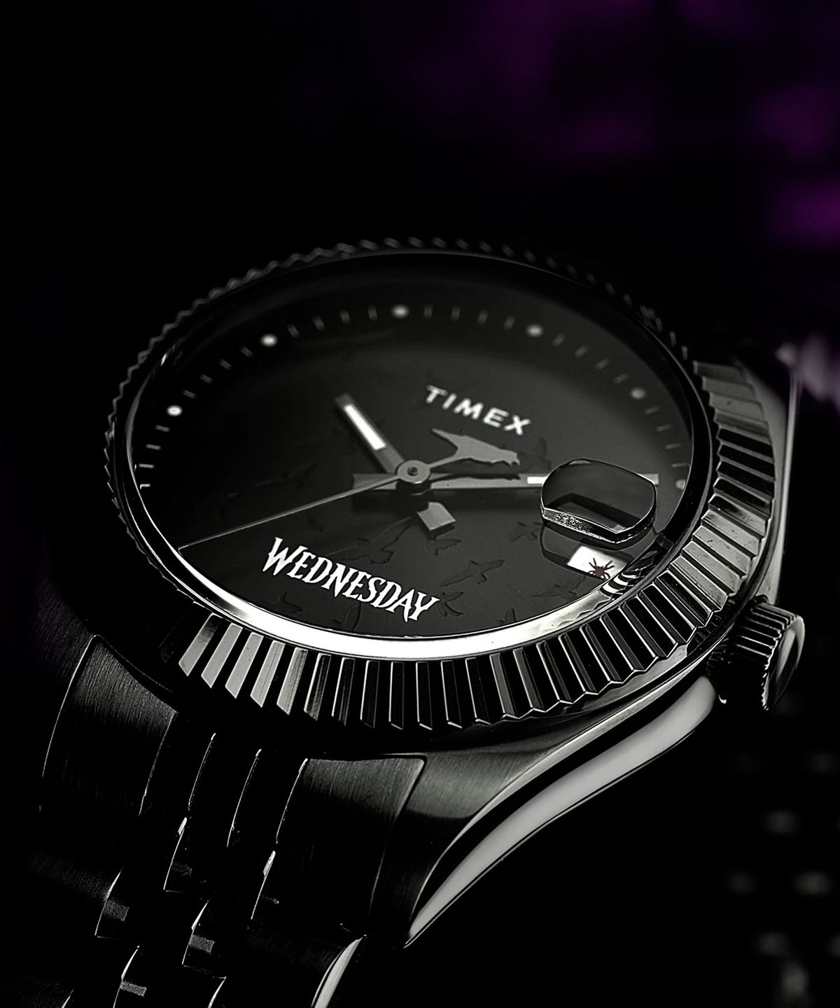 타이맥스(TIMEX) 타이맥스 x 웬즈데이 레거시 올블랙 메탈손목시계 36mm