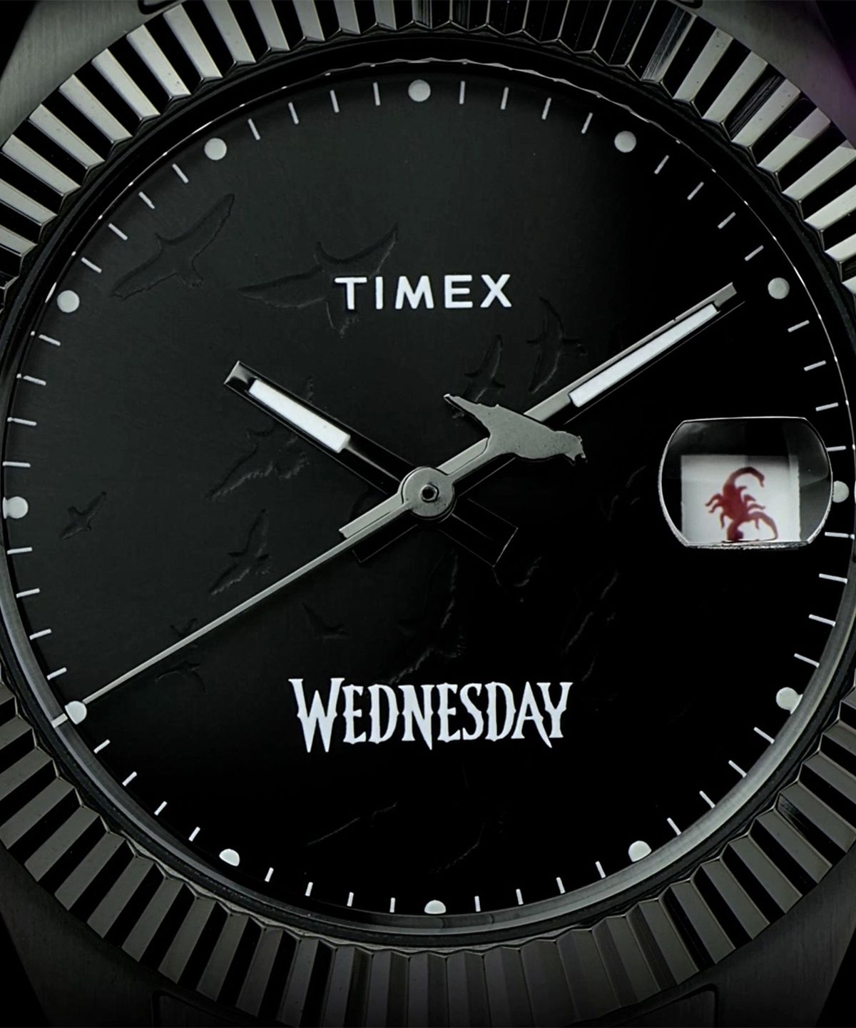타이맥스(TIMEX) 타이맥스 x 웬즈데이 레거시 올블랙 메탈손목시계 36mm