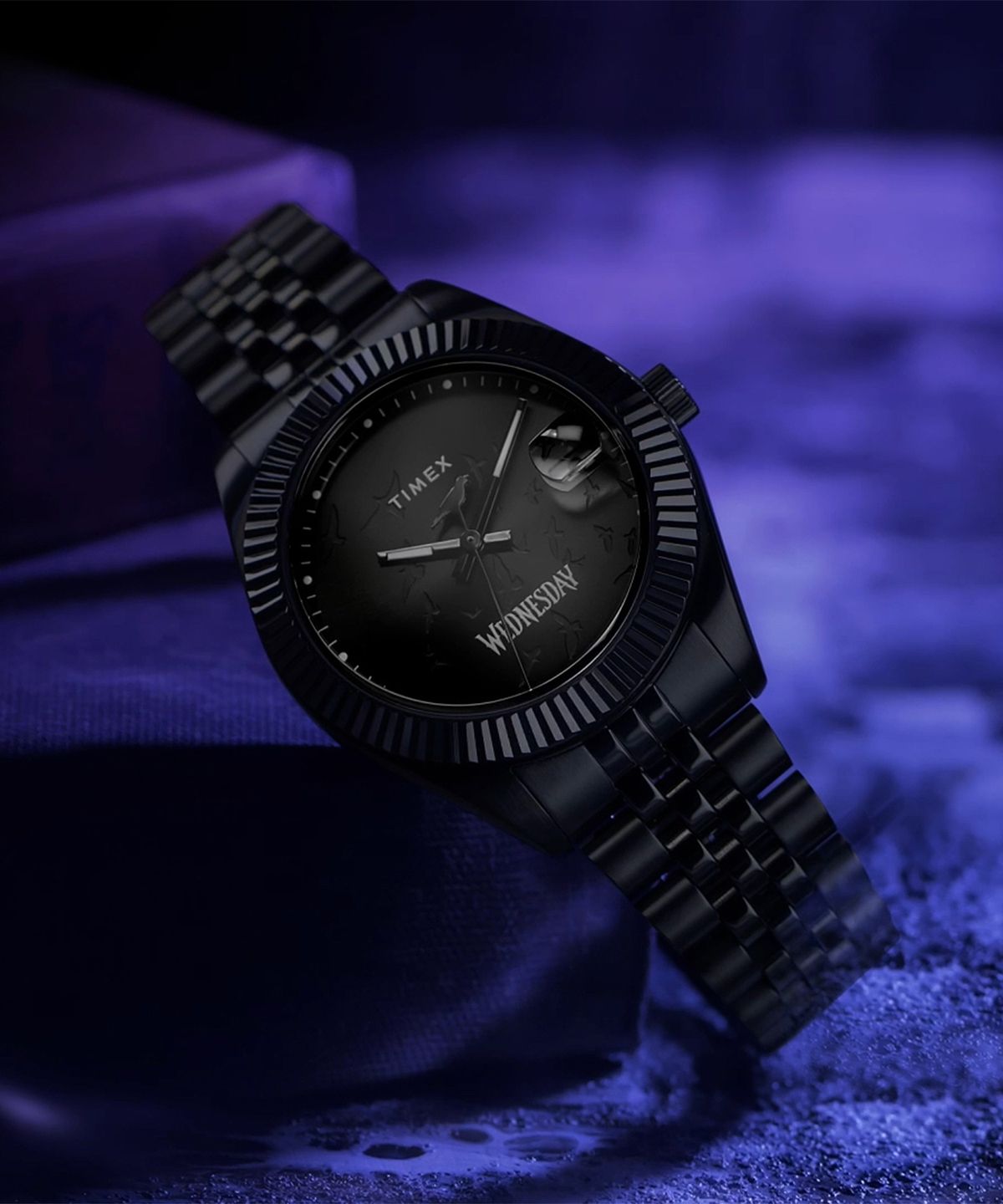 타이맥스(TIMEX) 타이맥스 x 웬즈데이 레거시 올블랙 메탈손목시계 36mm