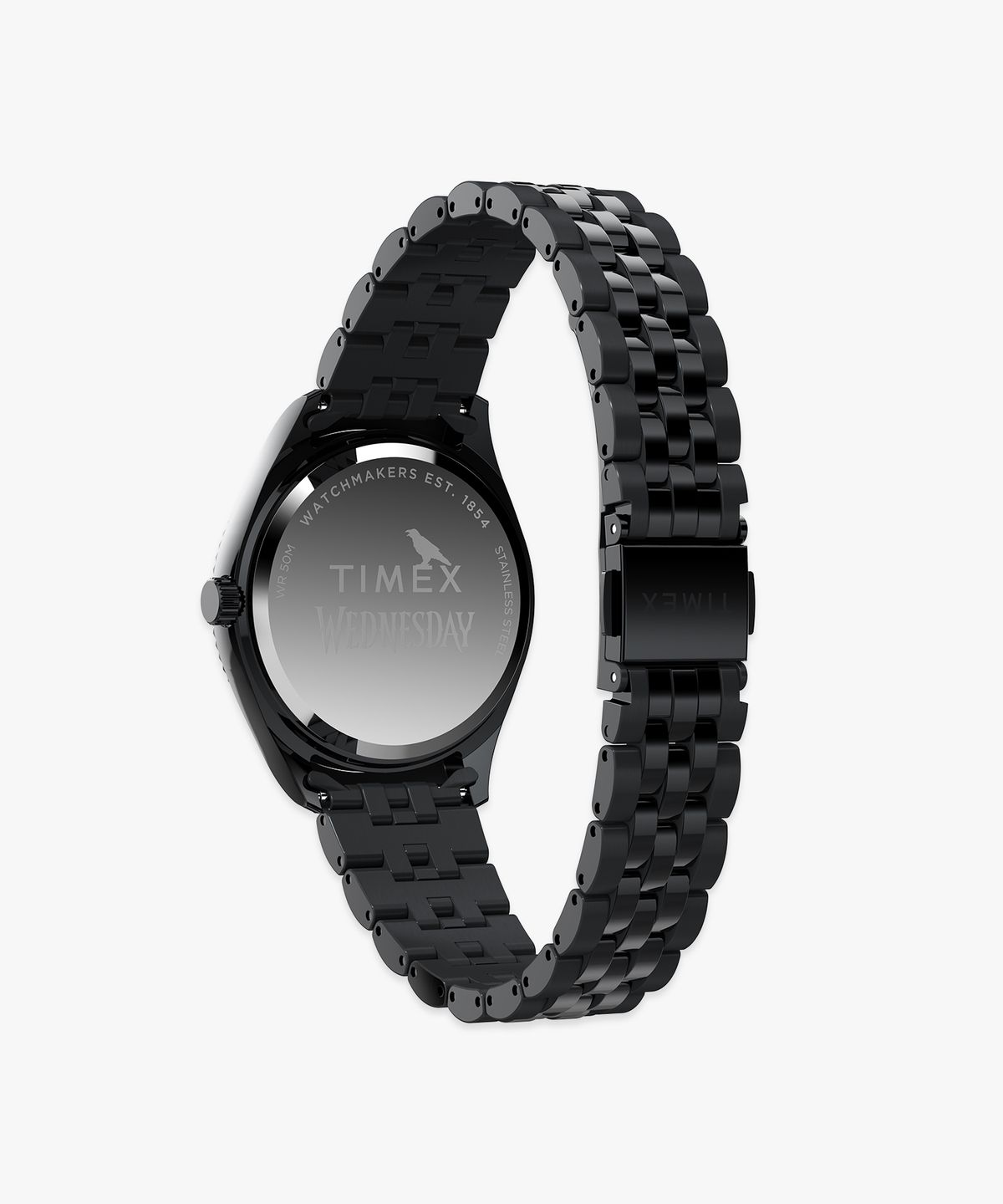타이맥스(TIMEX) 타이맥스 x 웬즈데이 레거시 올블랙 메탈손목시계 36mm