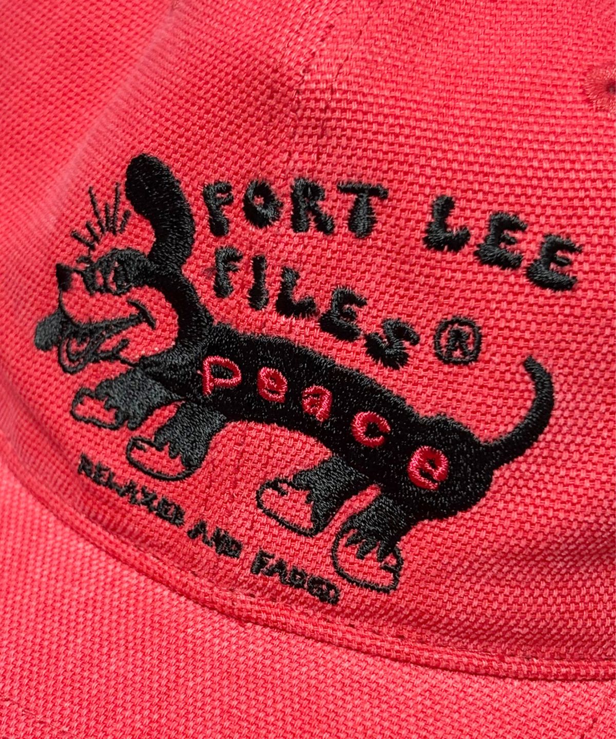 포트 리 파일즈(FORTLEEFILES) 피스 도기 6패널 캡(핑크 레드)