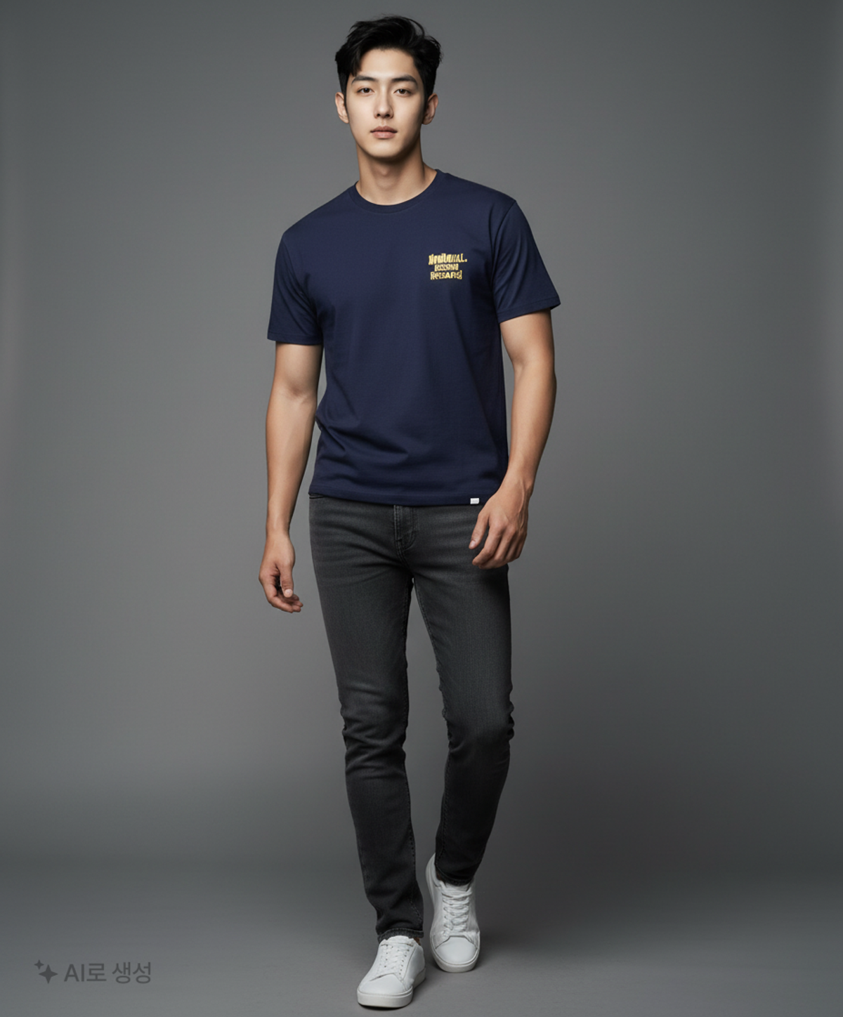 노매뉴얼(NOMANUAL) DOODLE LOGO T-SHIRT - BLACK 90