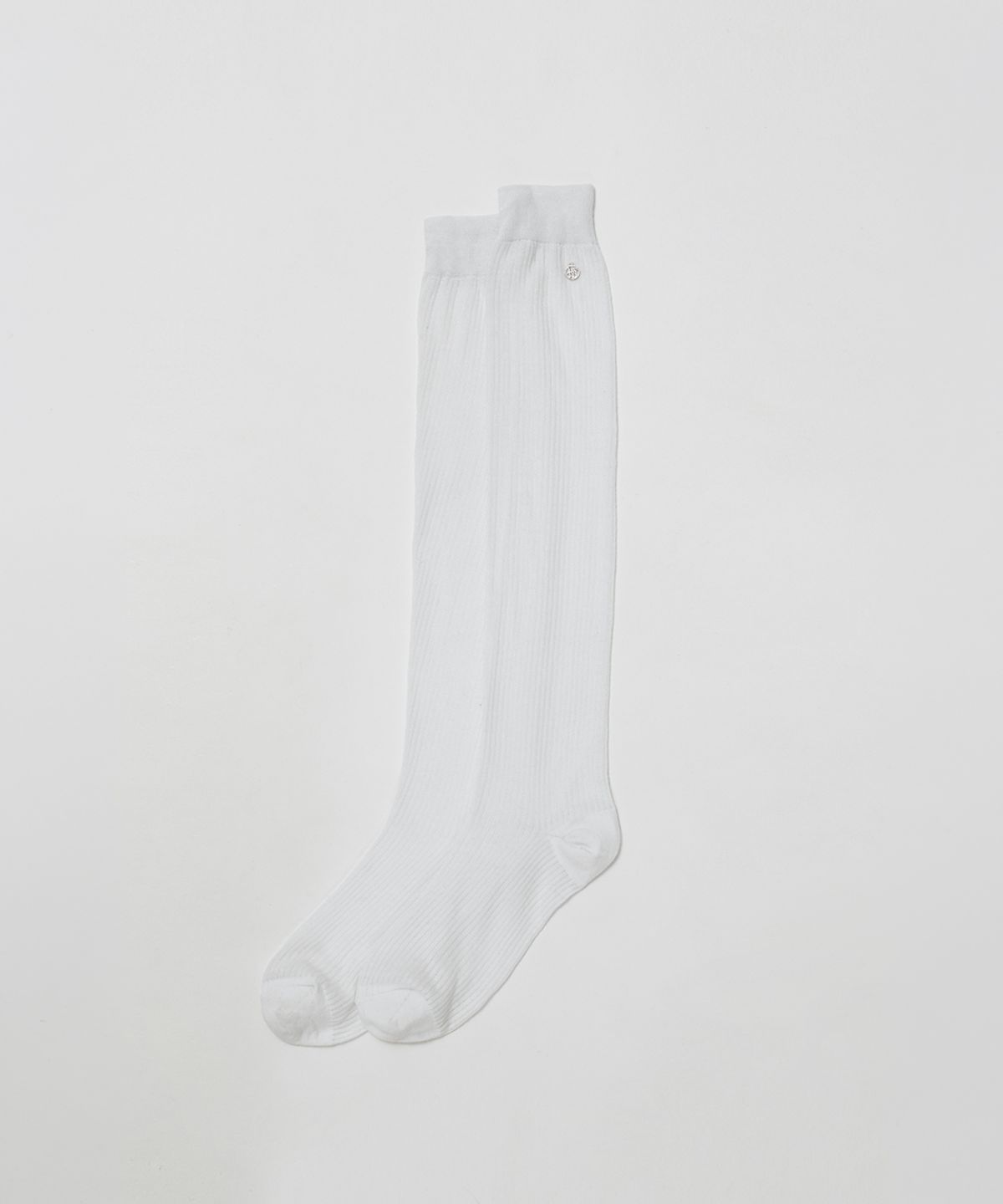 로우타이드(LOW TIDE) SHEER RIBBED KNEE SOCKS [WHITE]