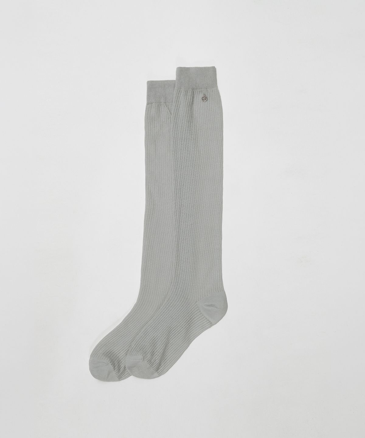 로우타이드(LOW TIDE) SHEER RIBBED KNEE SOCKS [LIGHT GREY]