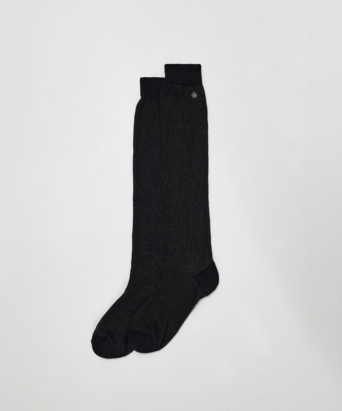 로우타이드(LOW TIDE) SHEER RIBBED KNEE SOCKS [BLACK]