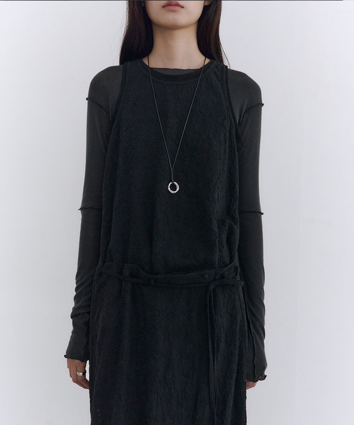 로우타이드(LOW TIDE) TWISTED RING NECKLACE [SILVER]