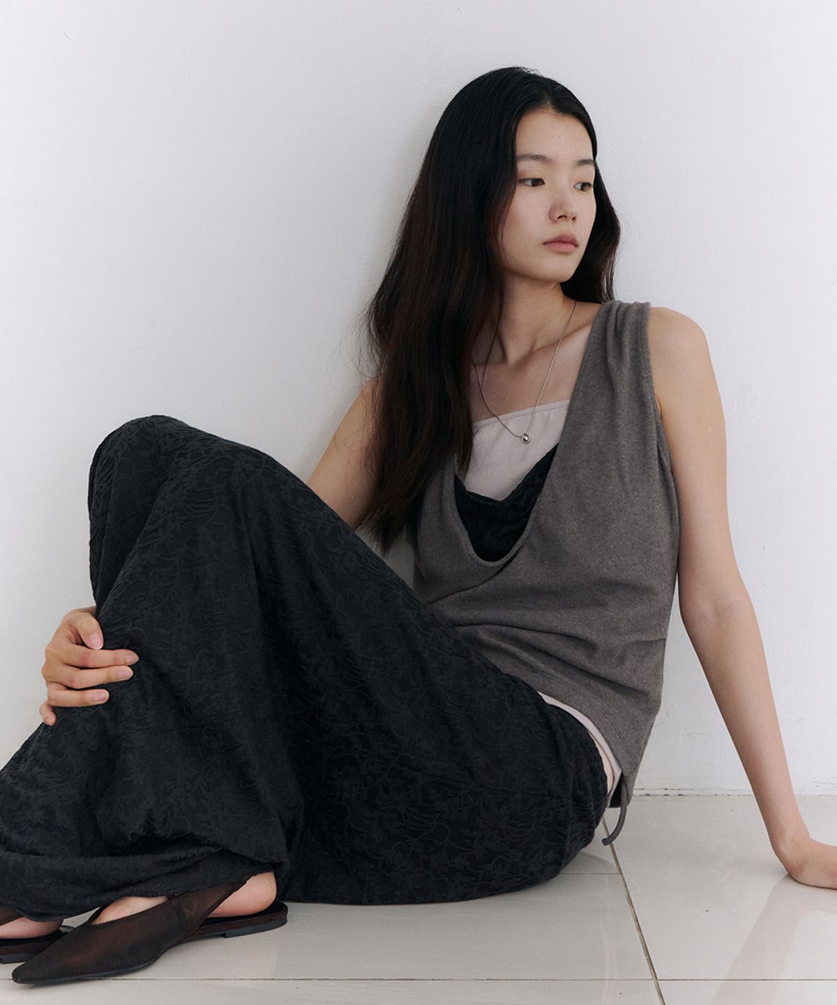 로우타이드(LOW TIDE) FLOW DROP NECKLACE [SILVER]