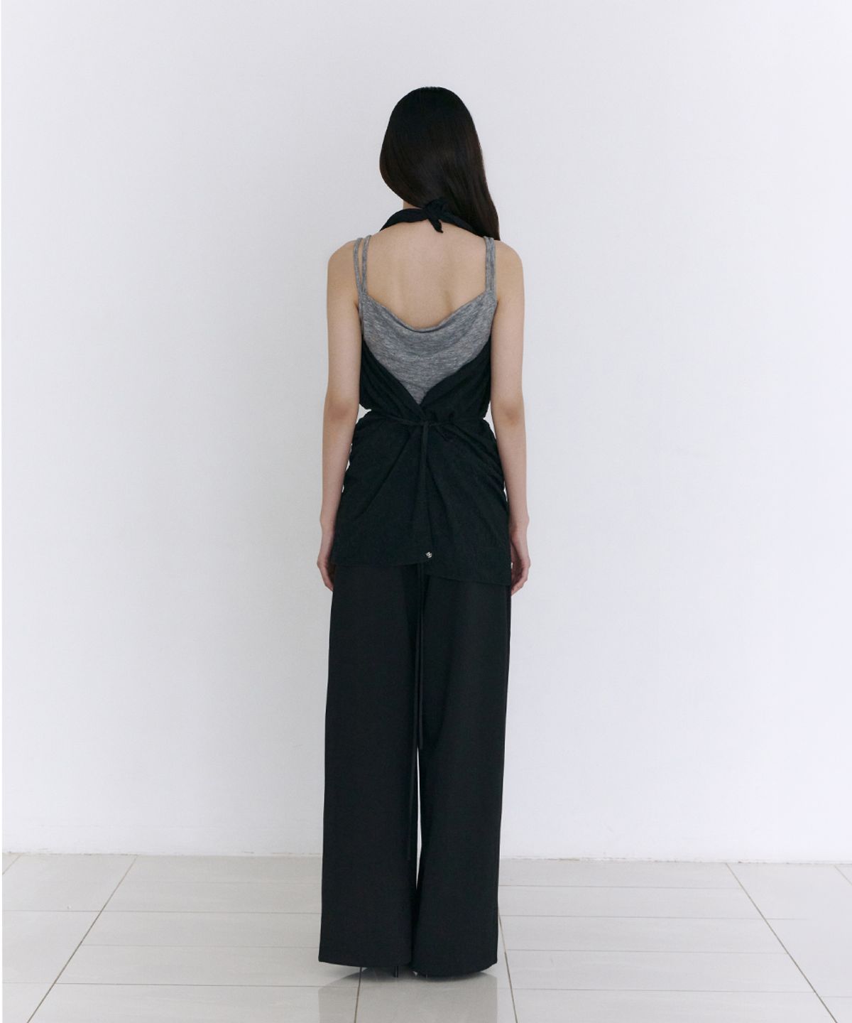 로우타이드(LOW TIDE) LACE DRAPE SCARF [BLACK]