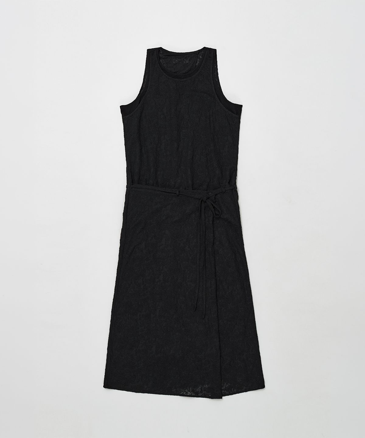 로우타이드(LOW TIDE) LACE OVERLAY WRAP DRESS [BLACK]