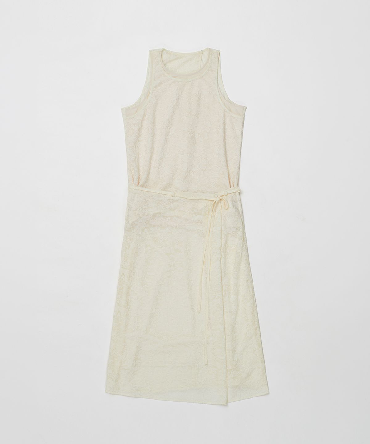 로우타이드(LOW TIDE) LACE OVERLAY WRAP DRESS [IVORY]