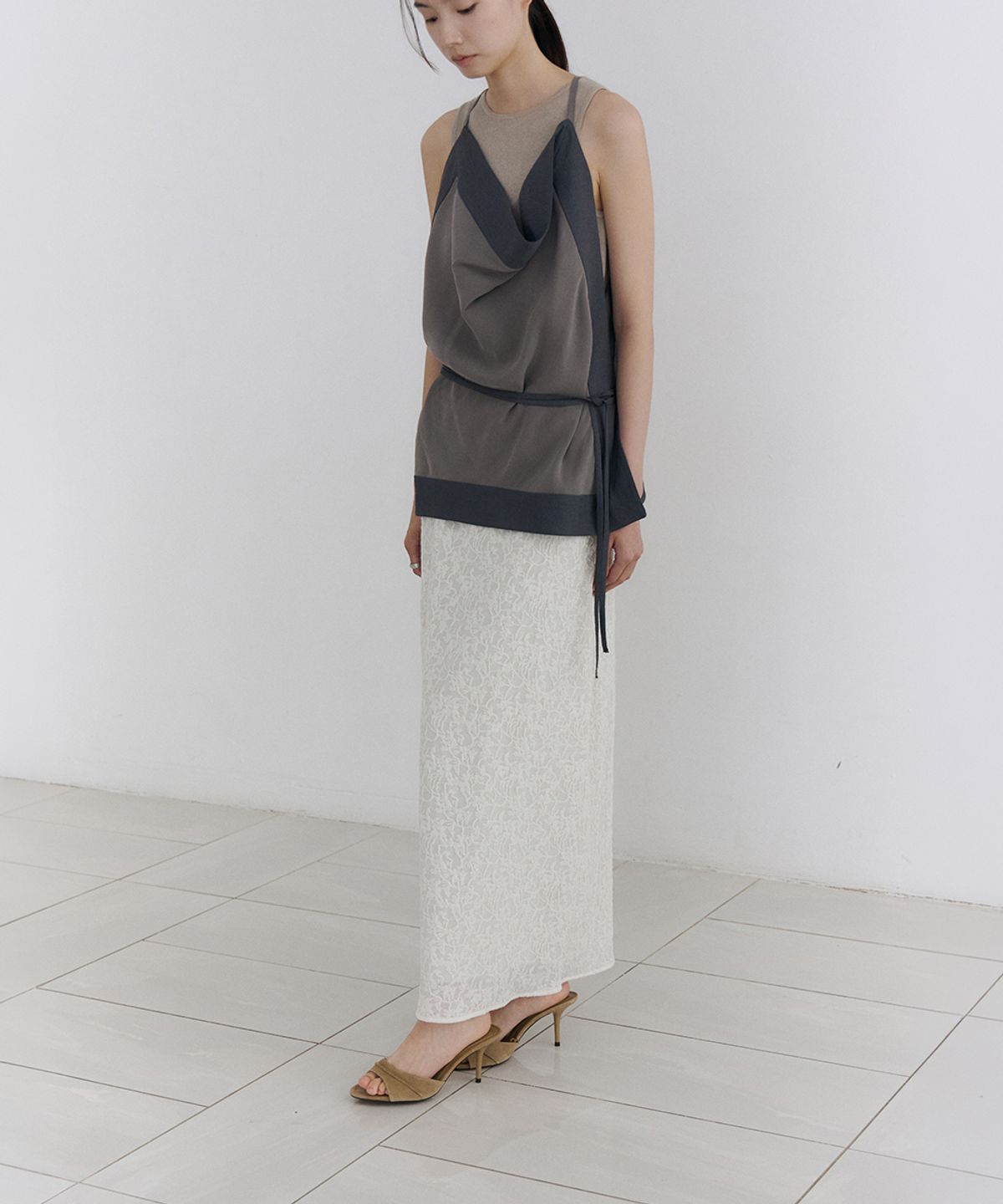 로우타이드(LOW TIDE) JACQUARD MAXI SKIRT [CREAM]