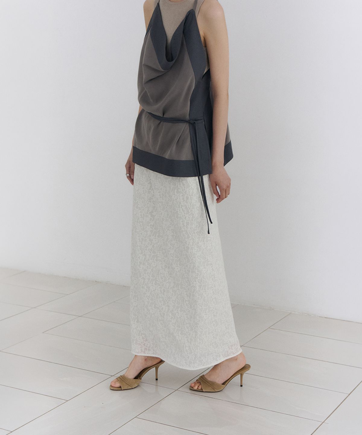 로우타이드(LOW TIDE) JACQUARD MAXI SKIRT [CREAM]