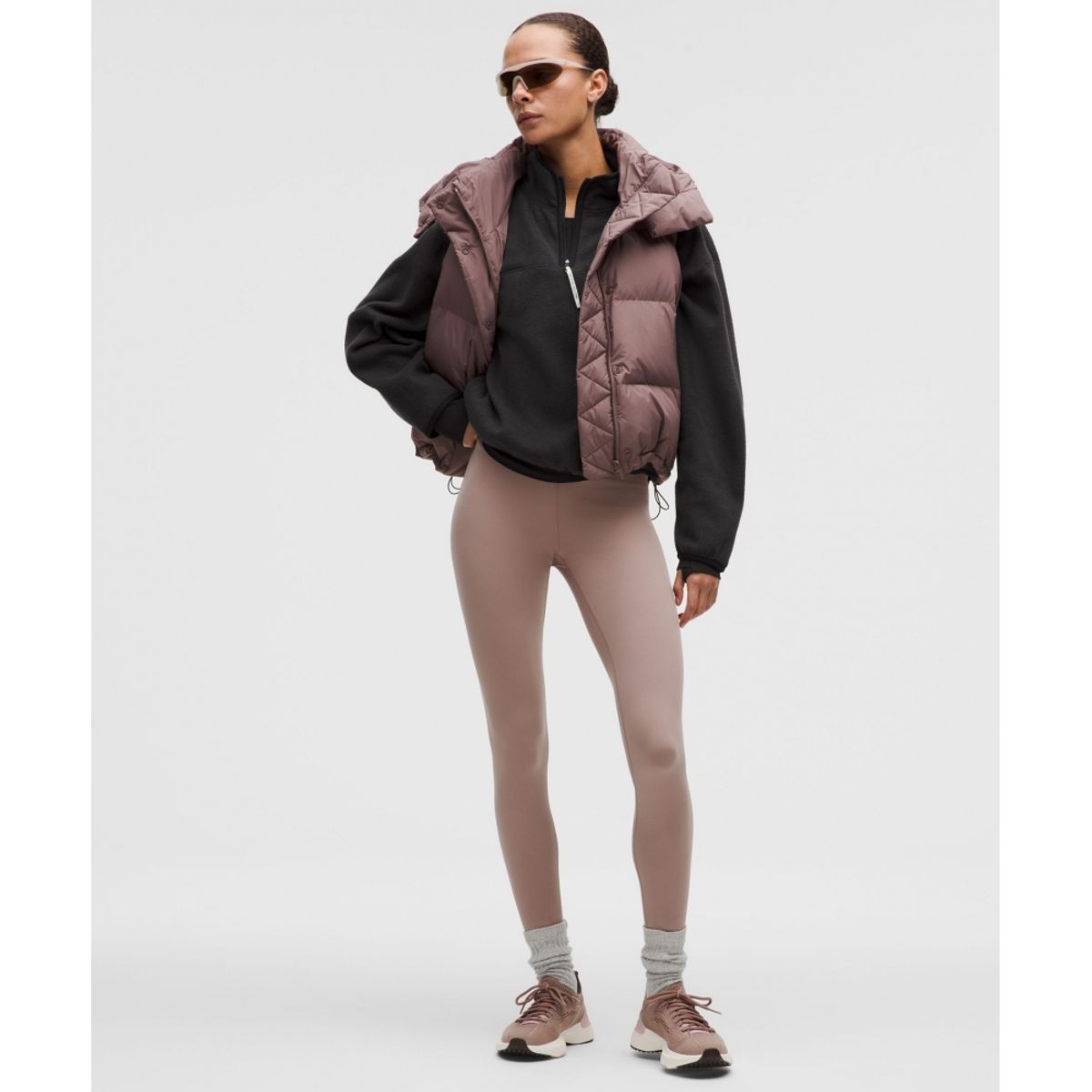 룰루레몬(LULULEMON) 텀블드 플리스 하프집 재킷  BLK BLK LTIV
