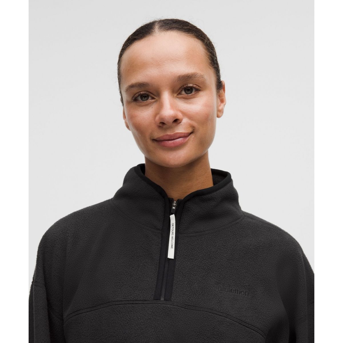 룰루레몬(LULULEMON) 텀블드 플리스 하프집 재킷  BLK BLK LTIV