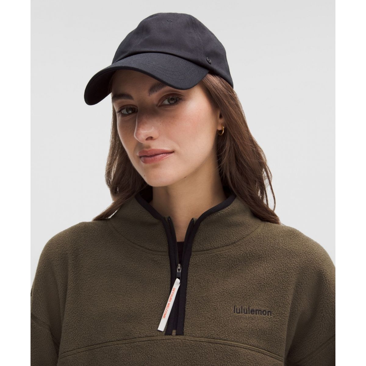 룰루레몬(LULULEMON) 텀블드 플리스 하프집 재킷  OVBR BLK LTIV