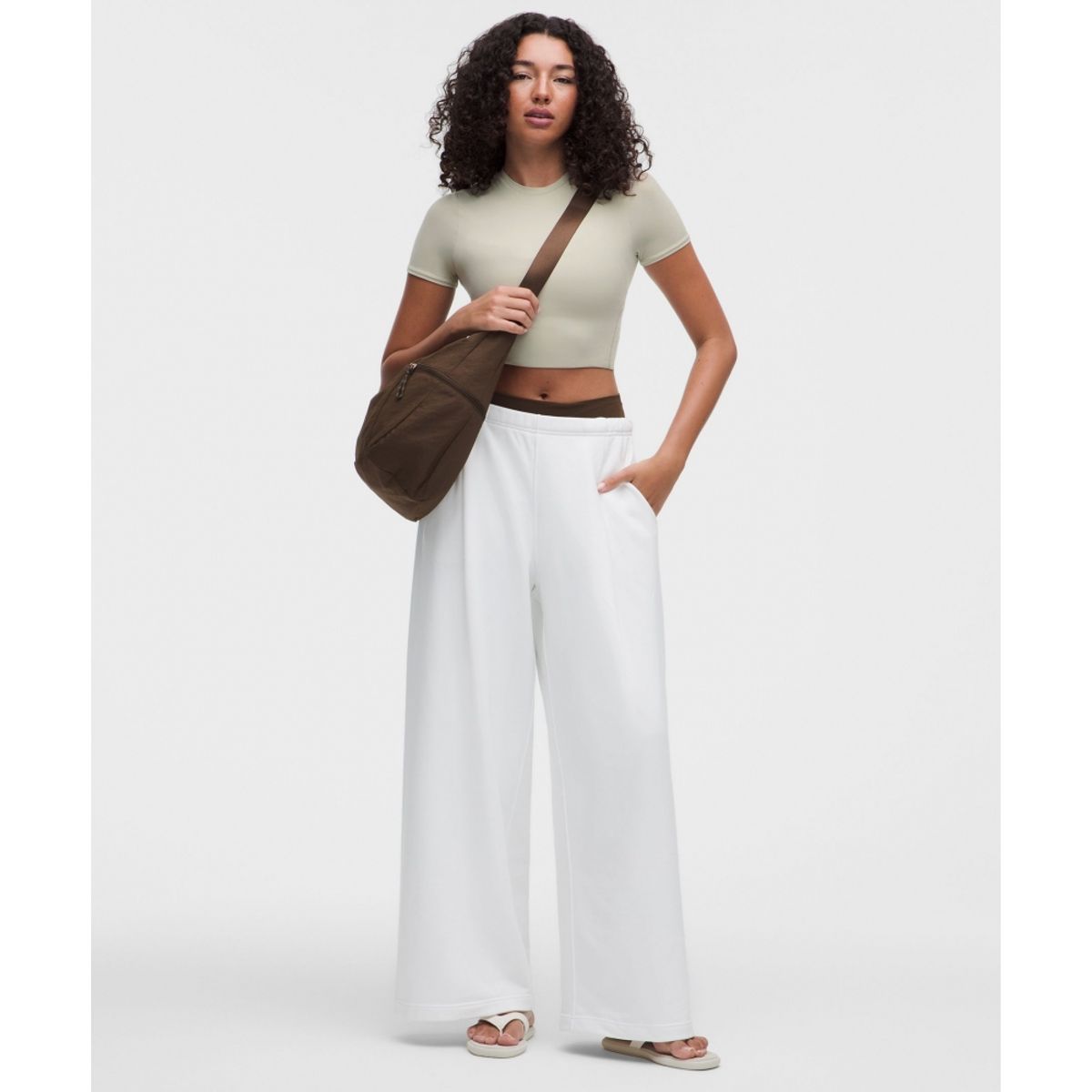 룰루레몬(LULULEMON) 원더모스트 Ultra Soft Nulu 크루넥 크롭 티셔츠  MHAZ