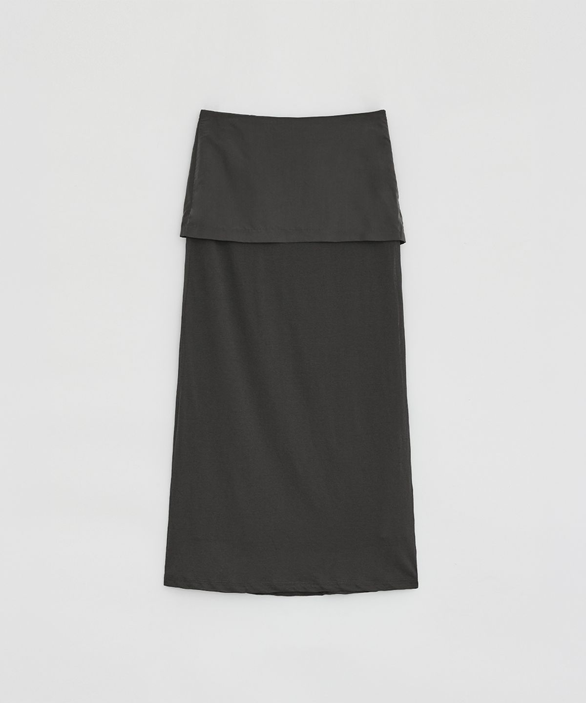 로우타이드(LOW TIDE) SHEER OVERLAY MAXI SKIRT [CHARCOAL]