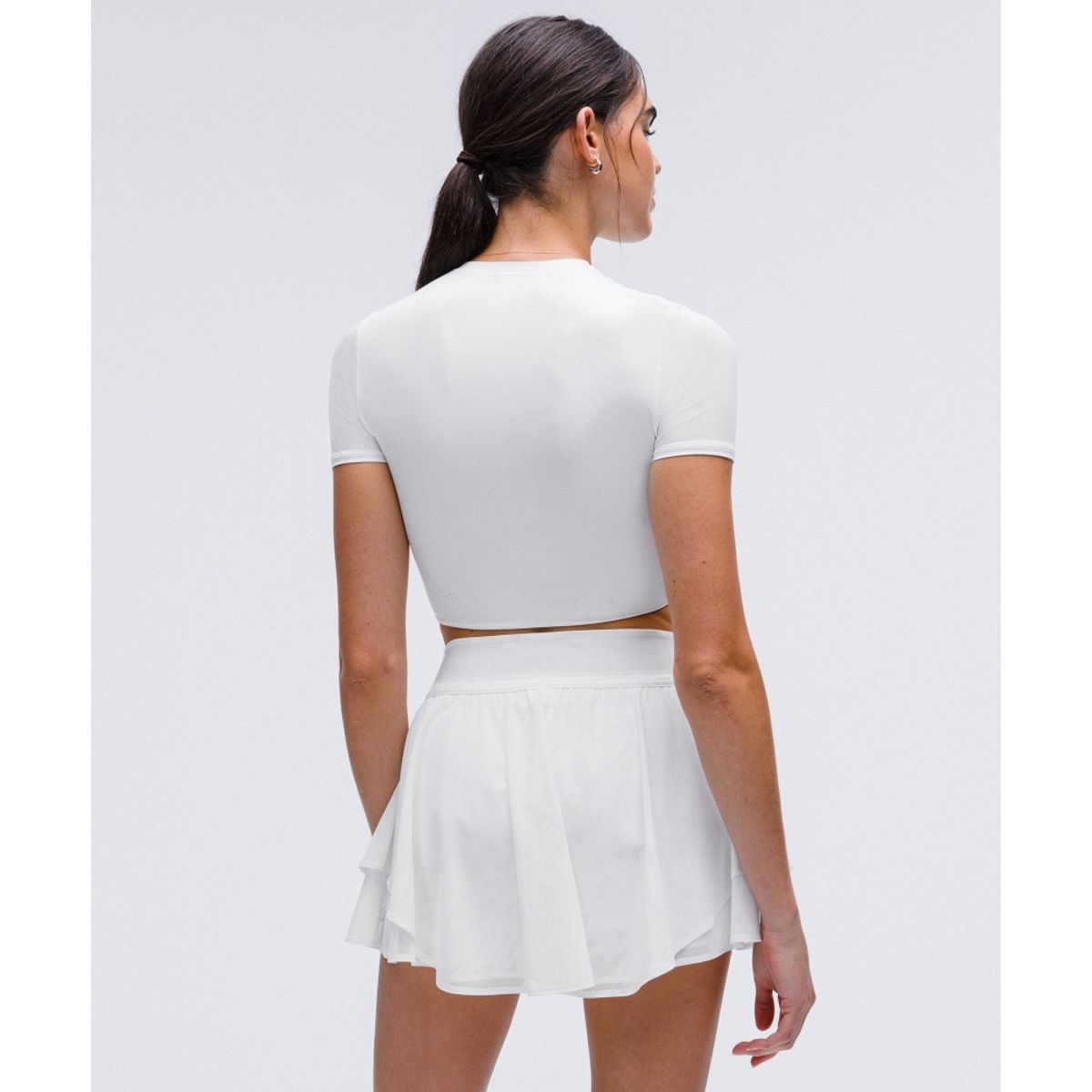 룰루레몬(LULULEMON) 원더모스트 Ultra Soft Nulu 크루넥 크롭 티셔츠  WHT