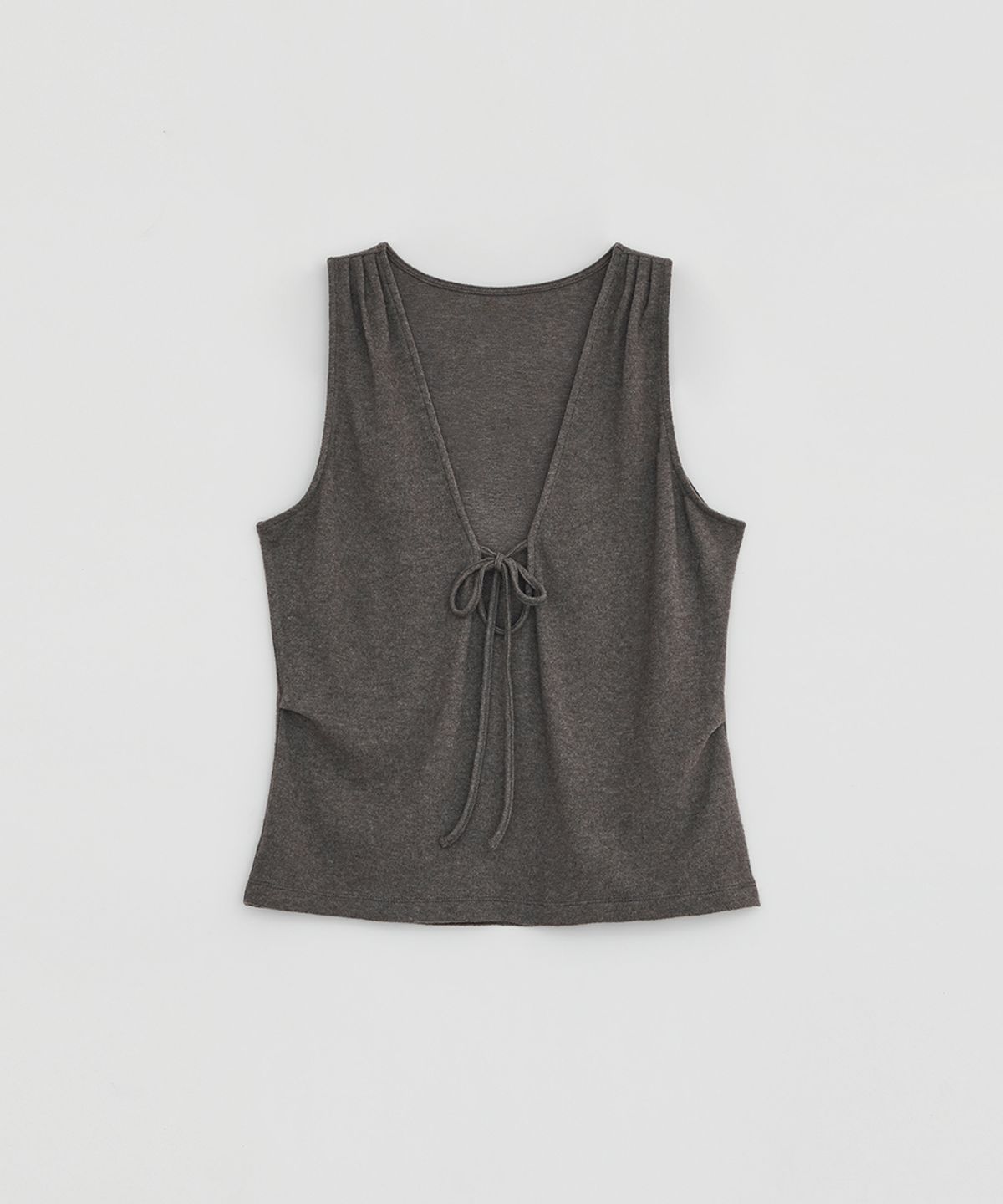 로우타이드(LOW TIDE) TIE DRAPE SLEEVELESS TOP [GREY]