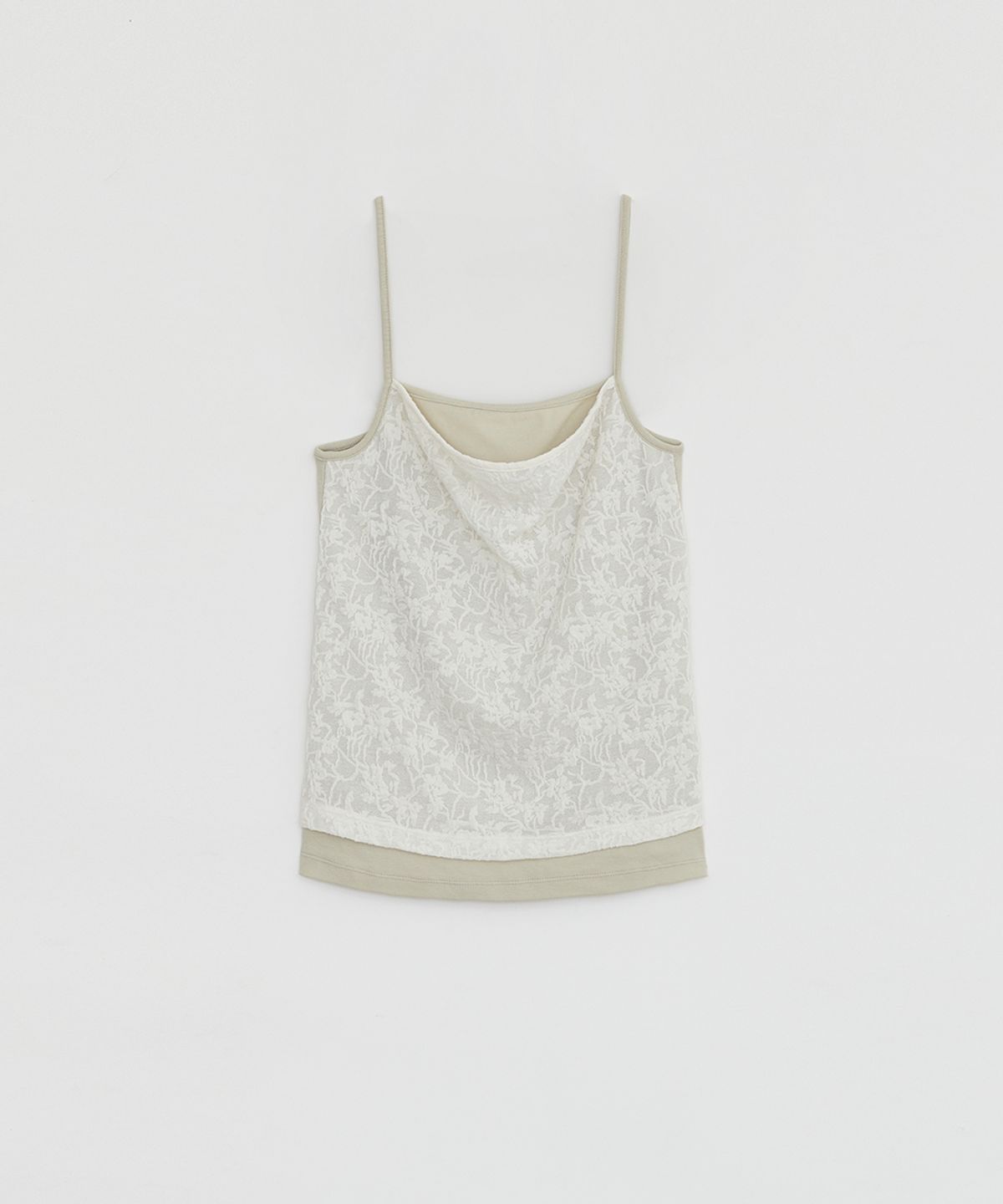 로우타이드(LOW TIDE) JACQUARD LAYERED SLEEVELESS TOP [CREAM]