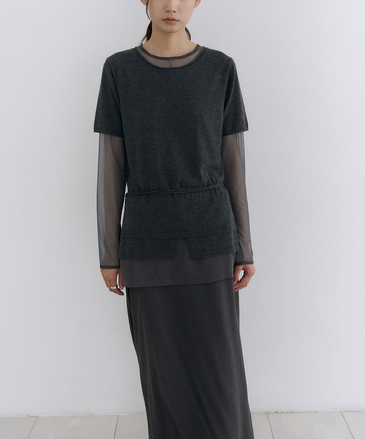 로우타이드(LOW TIDE) MESH LAYERED SET-UP [CHARCOAL]