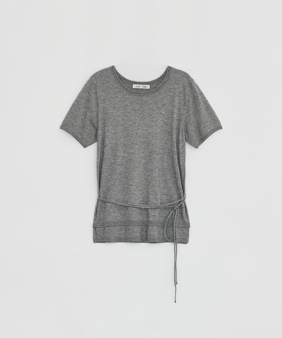 로우타이드(LOW TIDE) LAYERED HALF SLEEVE KNIT [GREY]