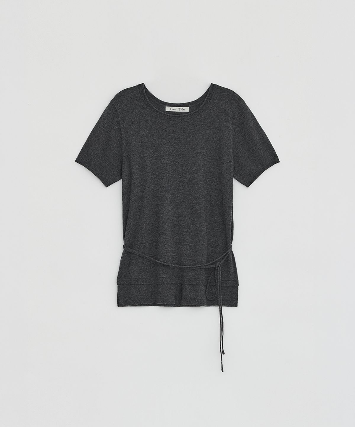 로우타이드(LOW TIDE) LAYERED HALF SLEEVE KNIT [CHARCOAL]