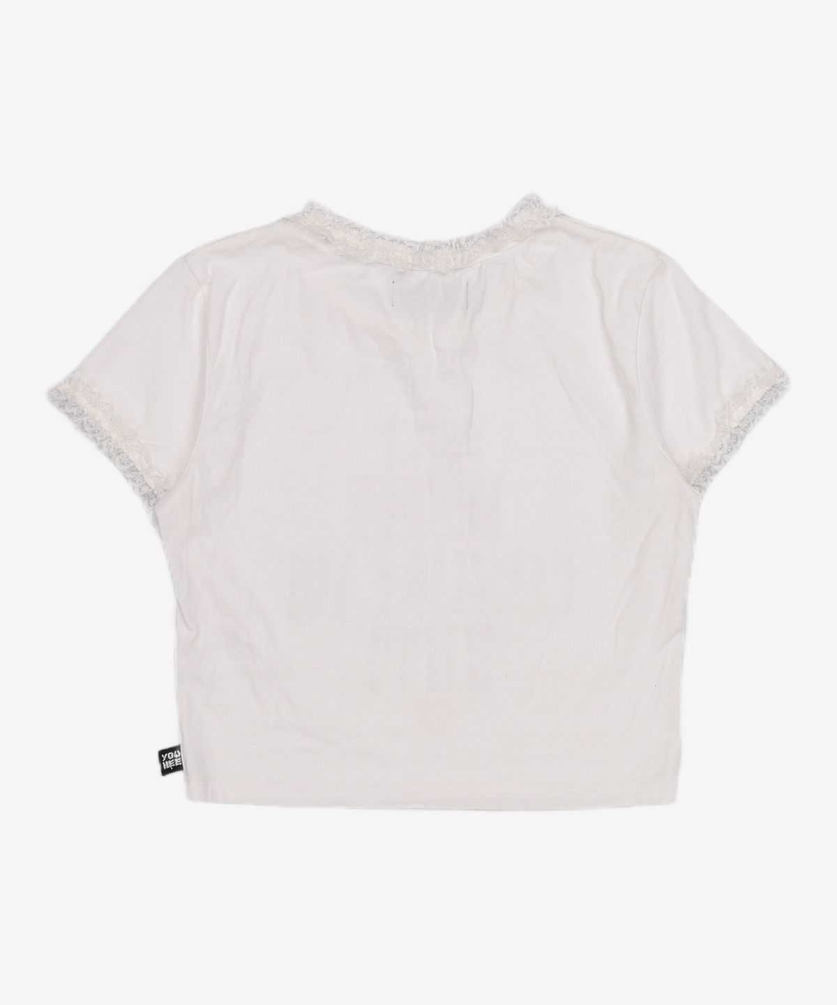 유희(YOUHEE) LACE LETTERING BABY T-SHIRTS WHITE FREE