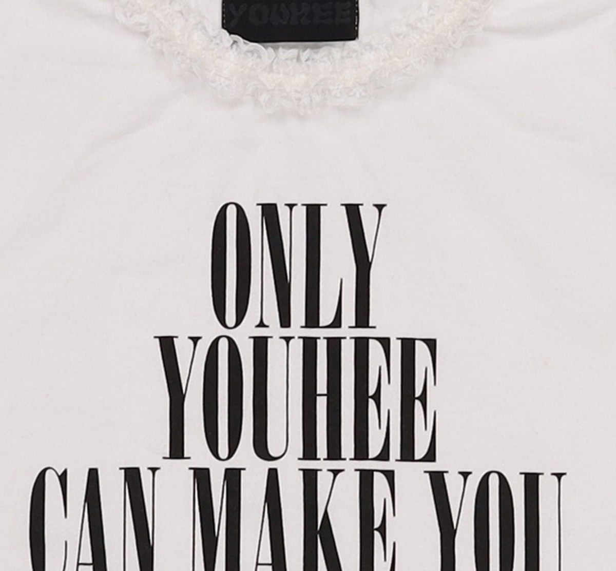 유희(YOUHEE) LACE LETTERING BABY T-SHIRTS WHITE FREE