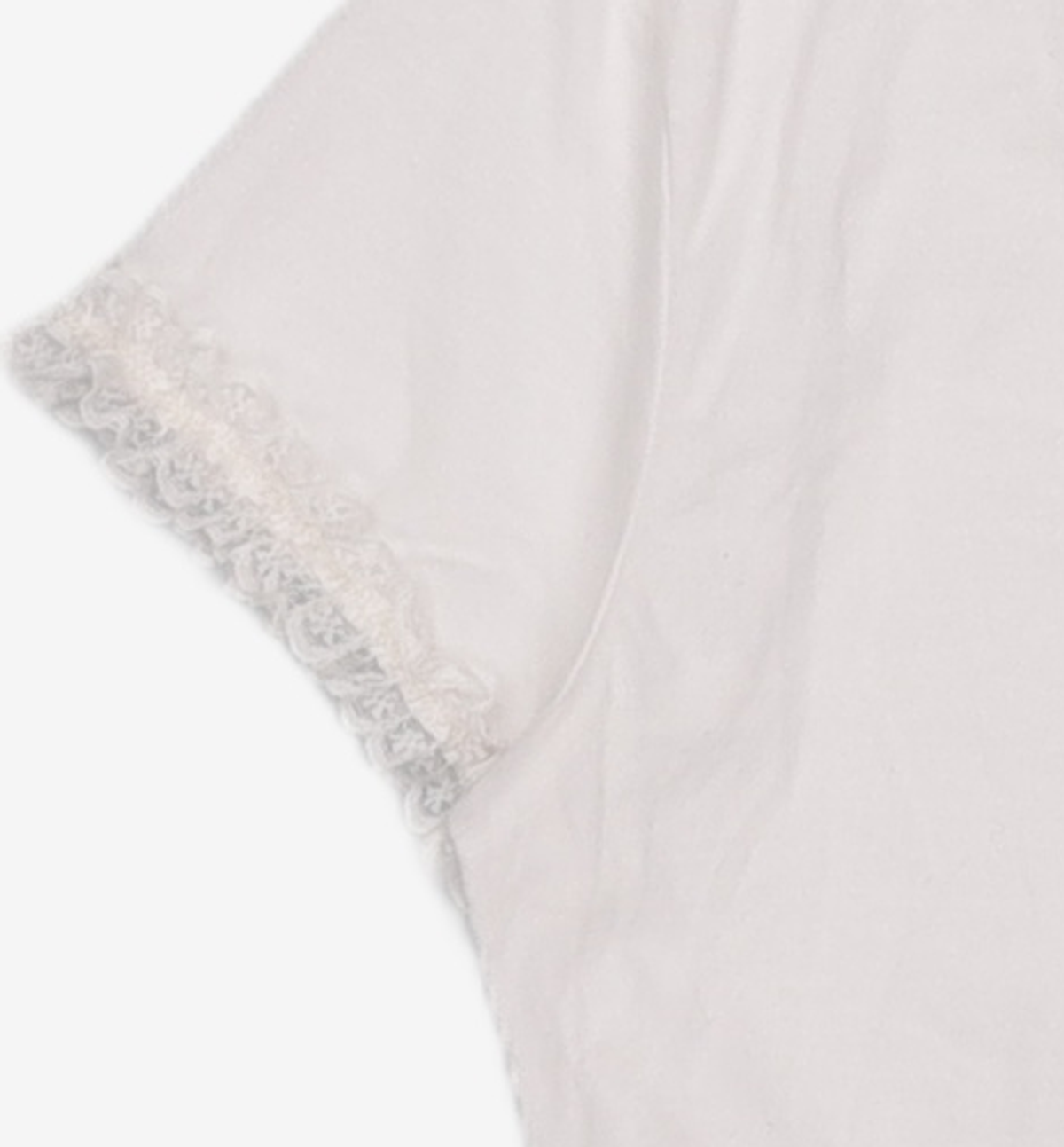 유희(YOUHEE) LACE LETTERING BABY T-SHIRTS WHITE FREE