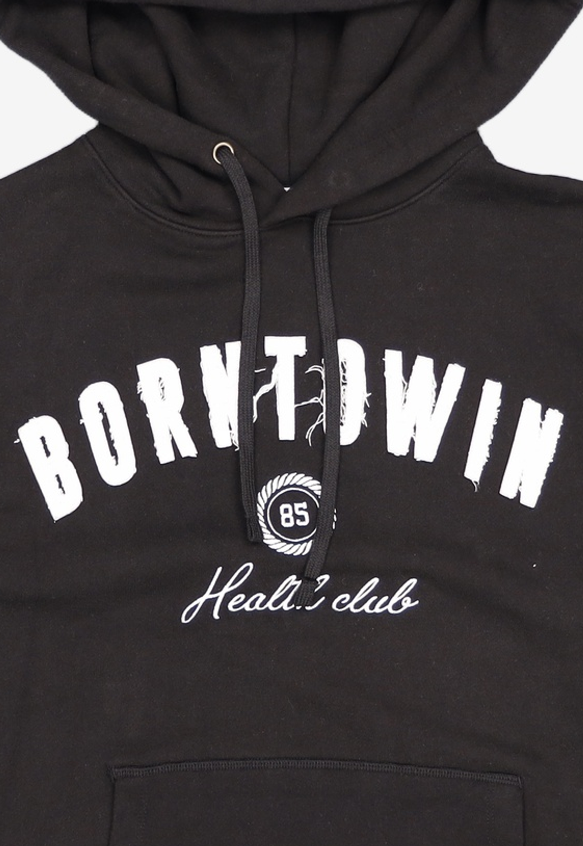 본투윈(BORN TO WIN) BORNTOWIN PATCH MUSCLE FIT HOODIE [BLACK] 1