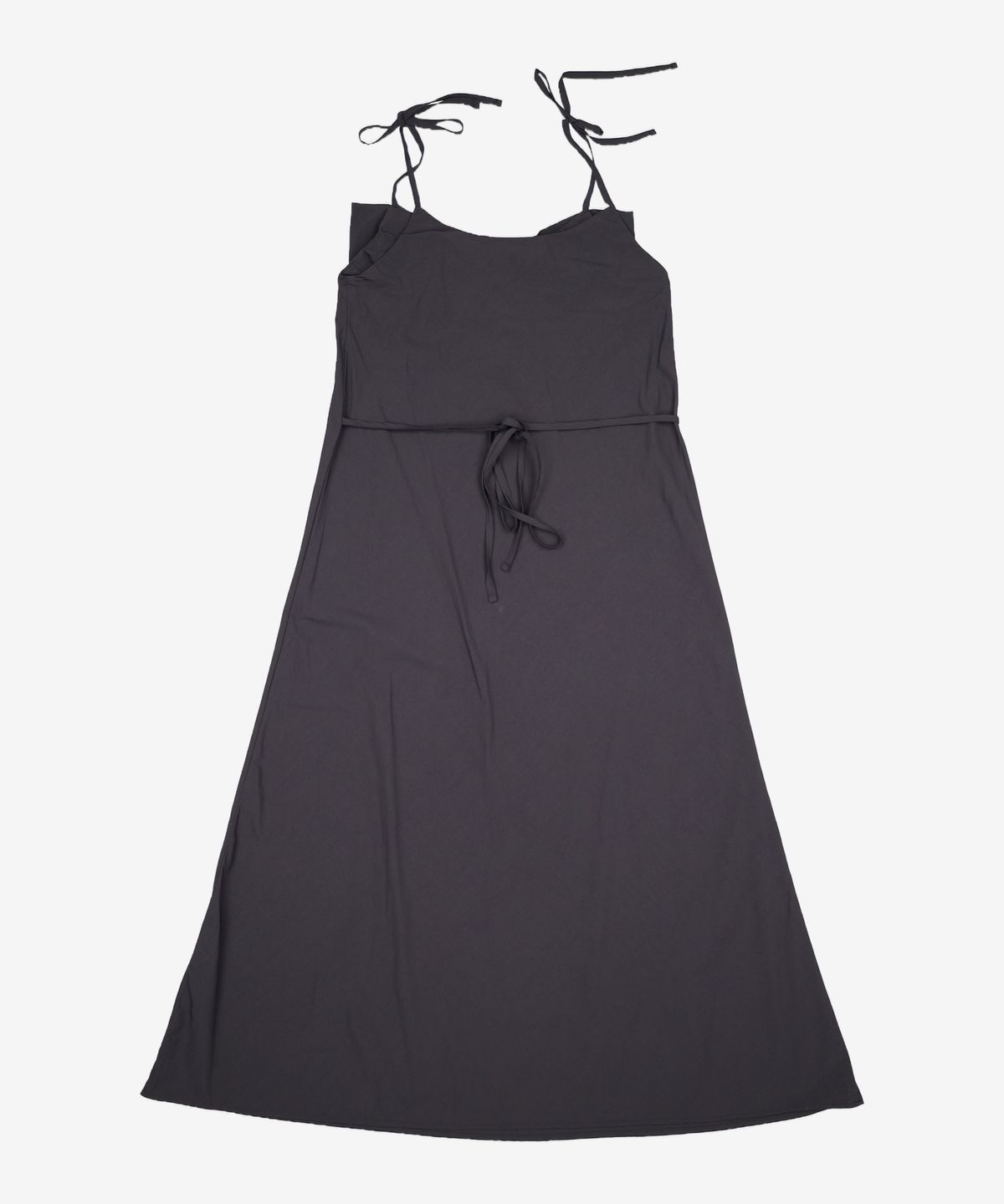 로액슈얼(LO AXUAL) NYLON REVERSE LONG SKIRT_BLACK FREE
