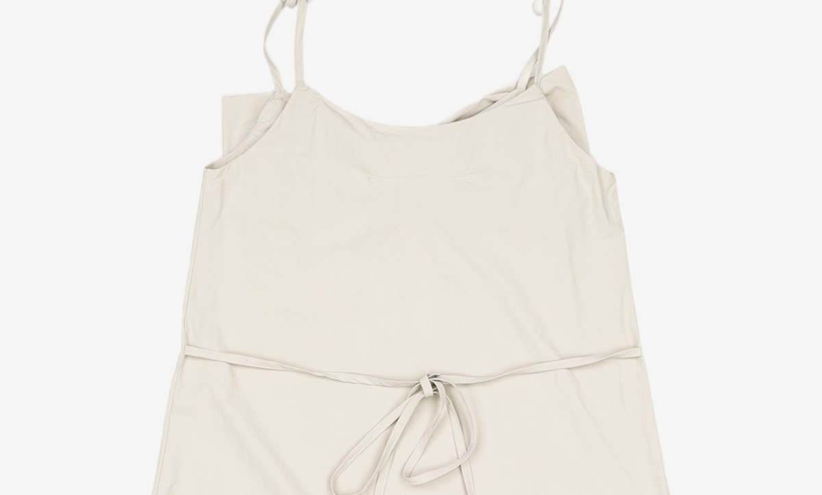 로액슈얼(LO AXUAL) NYLON RIBBON  LONG DRESS_PALE GREEN FREE