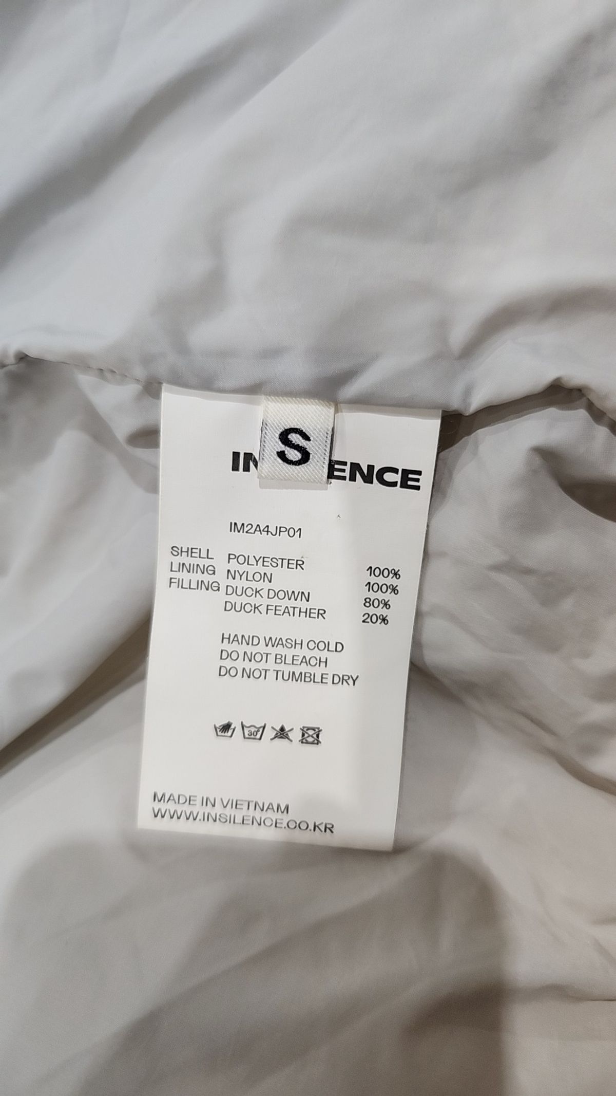 인사일런스(INSILENCE) 숏 패딩/숏 헤비 아우터 S