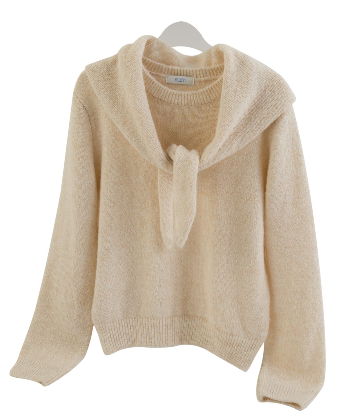 블레티(VLETI) Wool Round Neck knit Muffler Set (Beige)