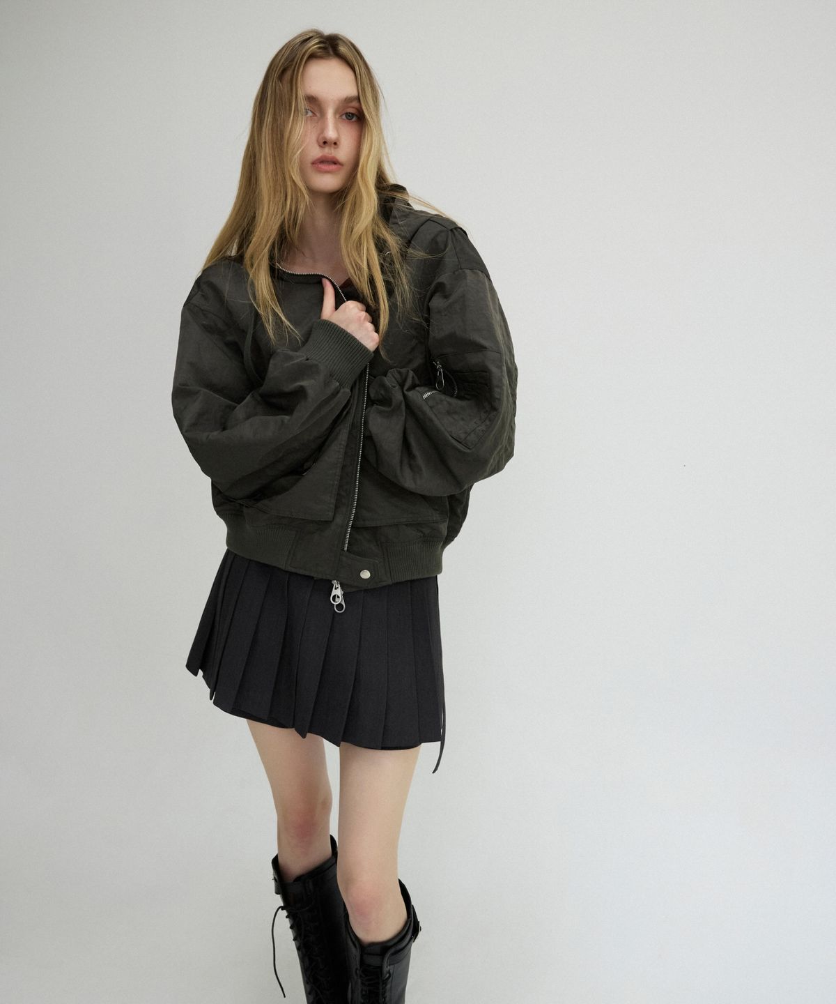 미쏘(MIXXO) 플리츠 미니 스커트_MIWWHG931C