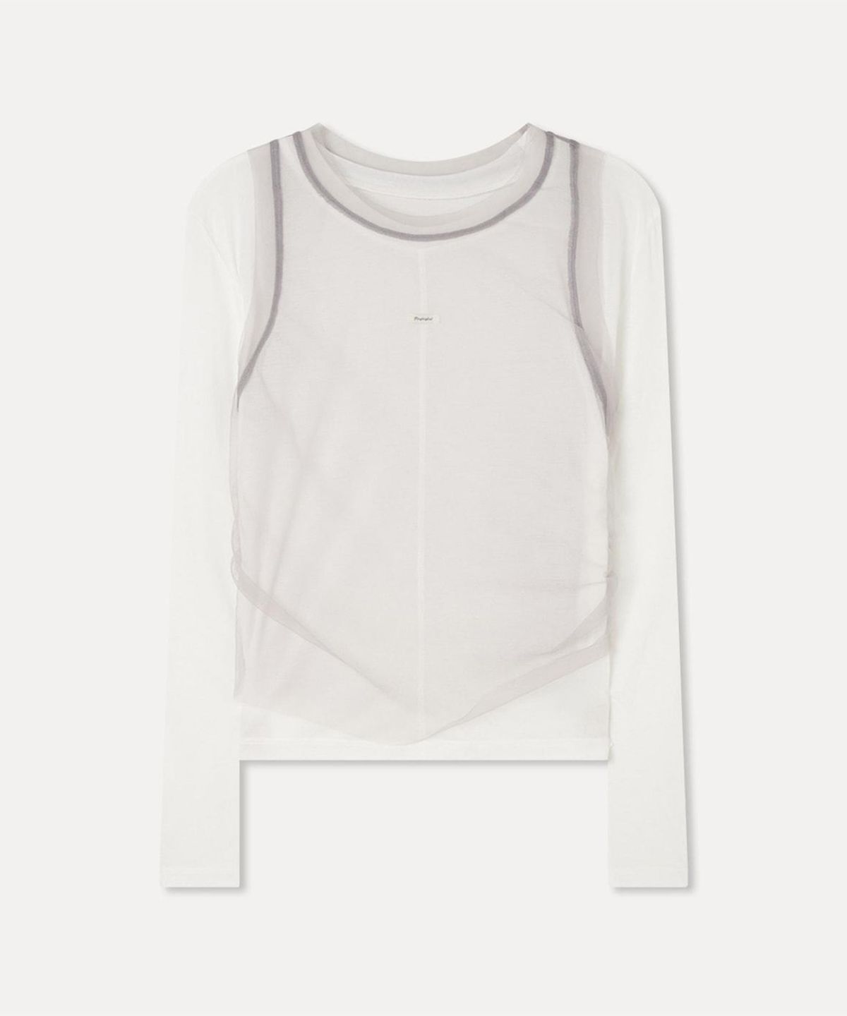 미쏘(MIXXO) 시스루 레이어드 티셔츠_MIWLWG91SS