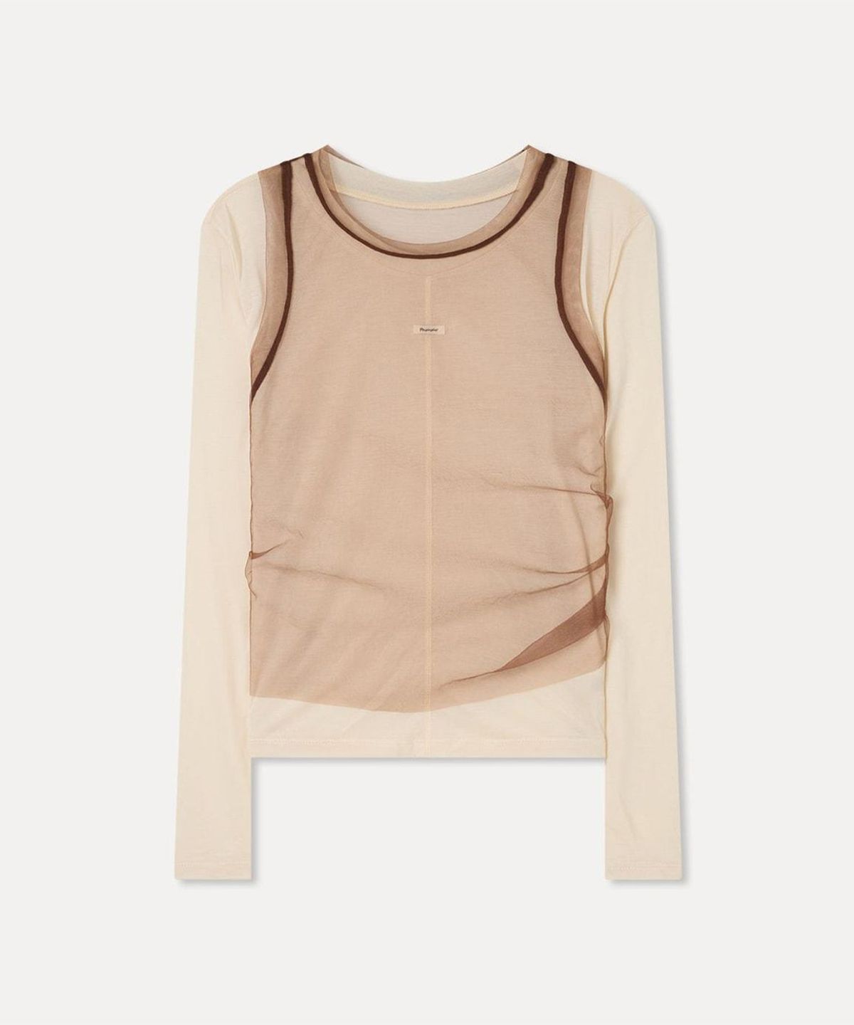 미쏘(MIXXO) 시스루 레이어드 티셔츠_MIWLWG91SS