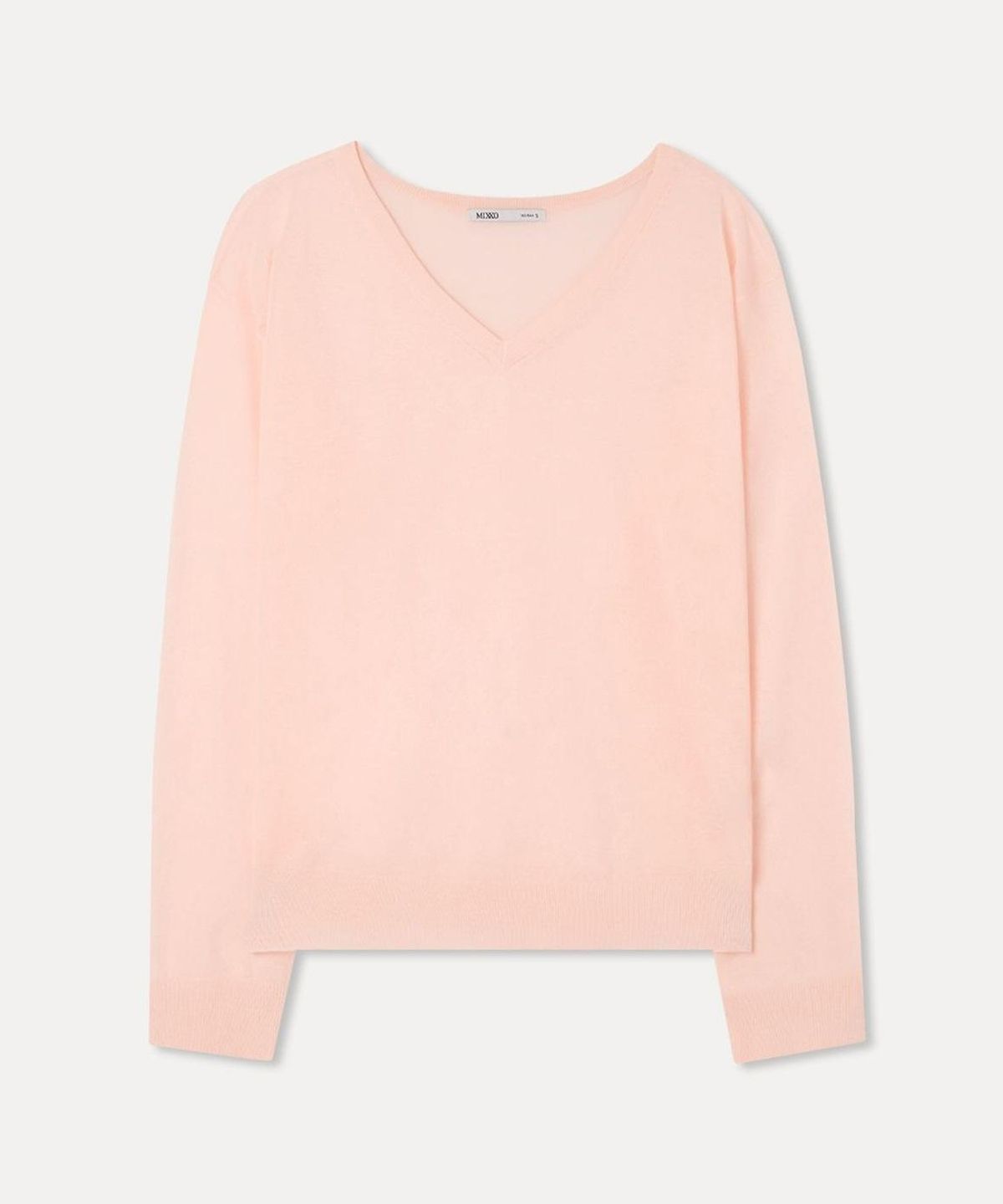 미쏘(MIXXO) 시스루 브이넥 니트_MIWKAG919T