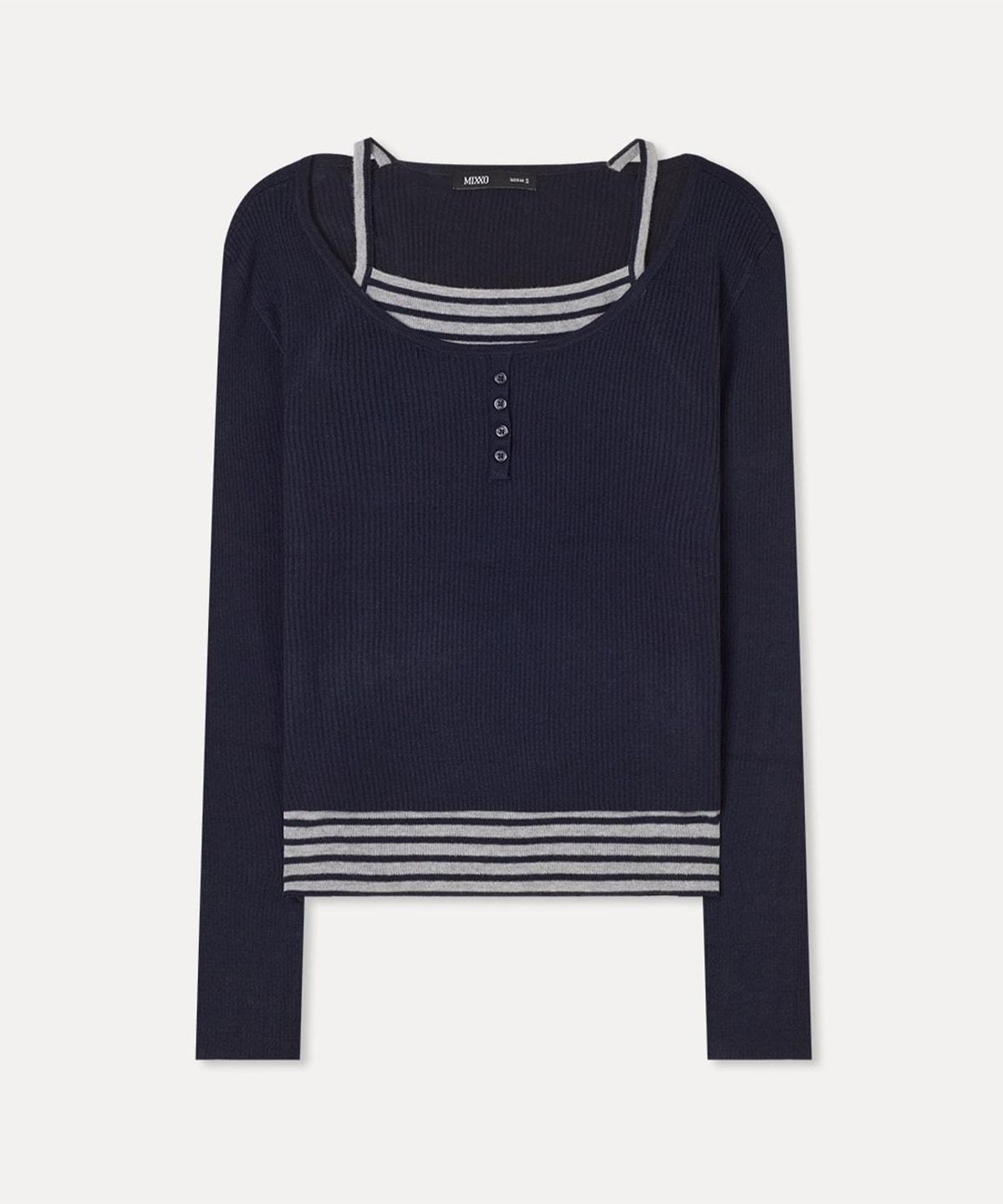 미쏘(MIXXO) 스쿱넥 나시 레이어드 니트_MIWKAG923T