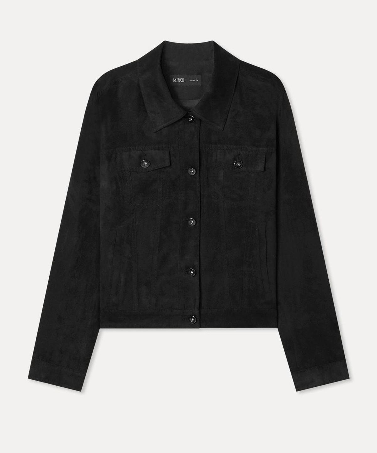 미쏘(MIXXO) 페이크 스웨이드 트러커자켓_MIWJLG901G