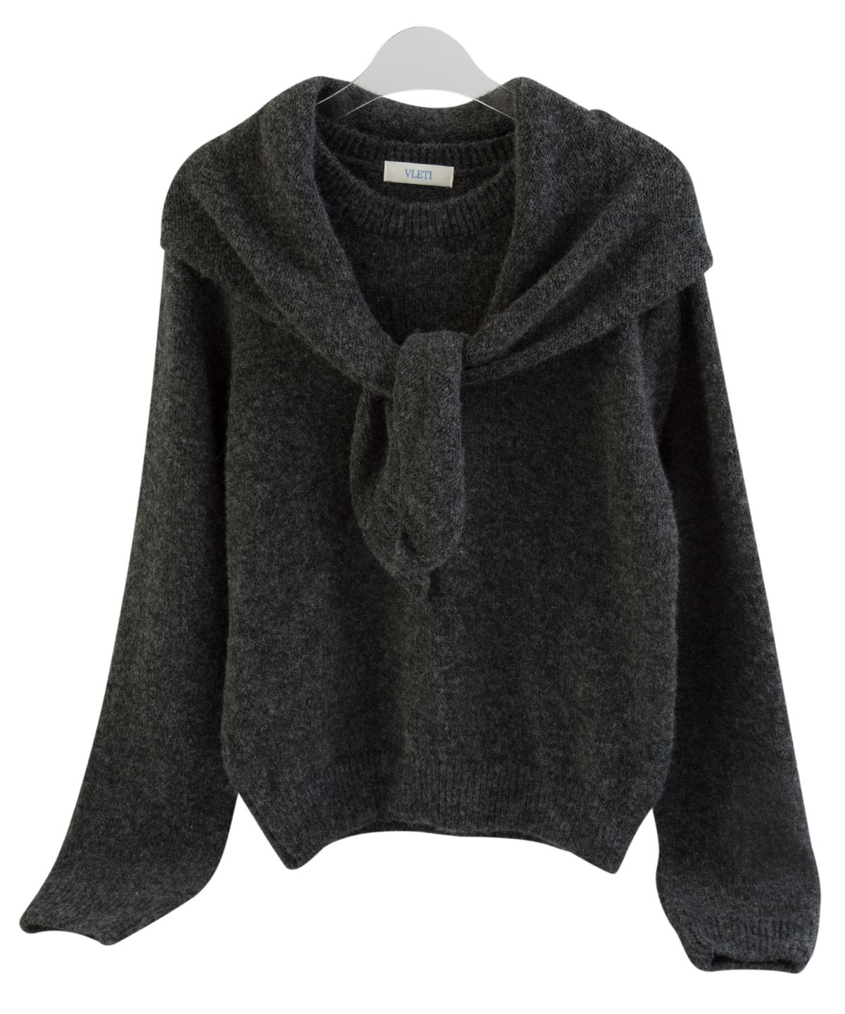 블레티(VLETI) Wool Round Neck knit Muffler Set (Charcoal)