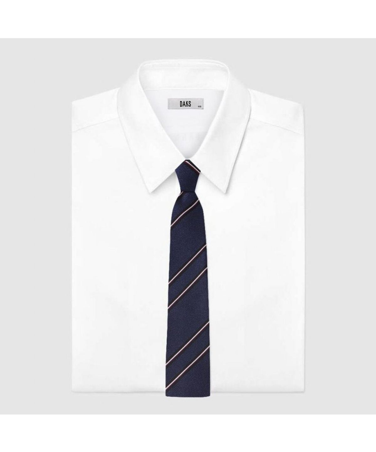 닥스셔츠(DAKS SHIRTS) 실크혼방 레지멘탈 스트라이프 넥타이 네이비_DMF1ACF1238N1
