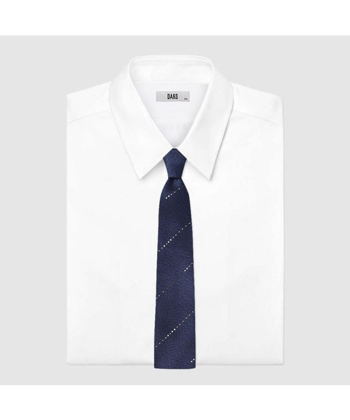 닥스셔츠(DAKS SHIRTS) 실크혼방 레지멘탈 스트라이프 넥타이 네이비_DMF1ACF1247N1
